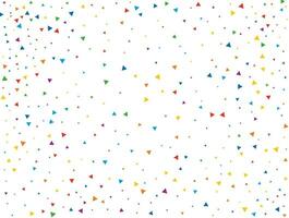 Triangular Rainbow  Confetti. Rainbow glitter confetti background. Vector illustration.