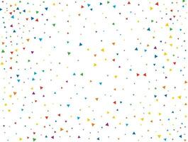 Triangular Rainbow  Confetti. Rainbow glitter confetti background. Vector illustration.