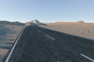 The waving road in the desert, 3d rendering photo