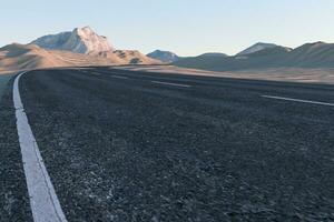 The waving road in the desert, 3d rendering photo