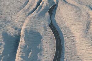 The waving road in the desert, 3d rendering photo