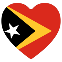 East Timor flag heart shape. Flag of East Timor heart shape png