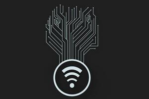 3d representación, Wifi símbolo, concepto antecedentes foto