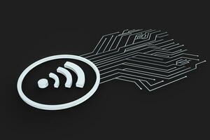 3d representación, Wifi símbolo, concepto antecedentes foto