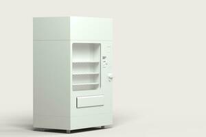 The white model of vending machine with white background, 3d rendering. photo