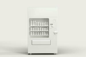 The white model of vending machine with white background, 3d rendering. photo