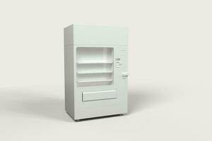 The white model of vending machine with white background, 3d rendering. photo