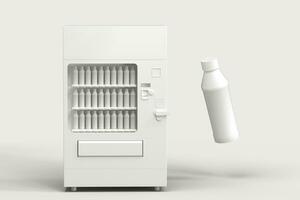 The white model of vending machine with white background, 3d rendering. photo