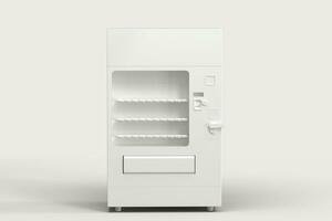 The white model of vending machine with white background, 3d rendering. photo