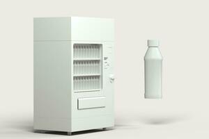 The white model of vending machine with white background, 3d rendering. photo