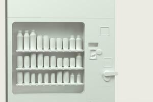 The white model of vending machine with white background, 3d rendering. photo