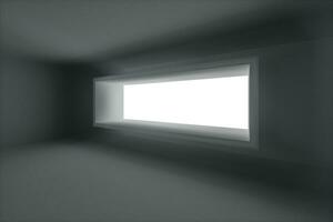 Empty rough room with light coming in from the window, 3d rendering. photo