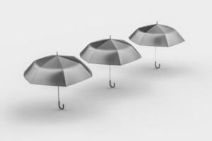 3d representación, el paraguas con blanco antecedentes foto