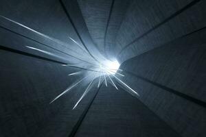 3d rendering, dark science-fiction tunnel, dark background photo