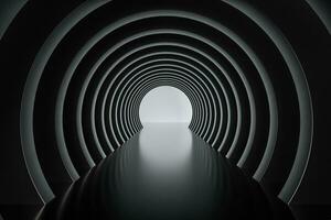 3d rendering, dark science-fiction tunnel, dark background photo