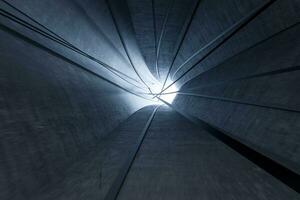 3d rendering, dark science-fiction tunnel, dark background photo