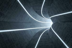 3d rendering, dark science-fiction tunnel, dark background photo