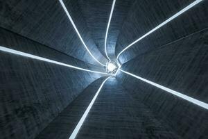 3d rendering, dark science-fiction tunnel, dark background photo