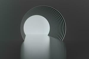 3d rendering, dark science-fiction tunnel, dark background photo