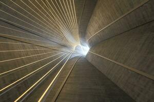 3d rendering, dark science-fiction tunnel, dark background photo