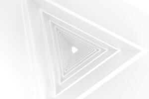 3d rendering, triangle tunnel with glowing lines background photo