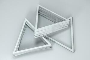 3d rendering, triangle metal framework, industrial background photo