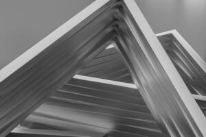 3d rendering, triangle metal framework, industrial background photo