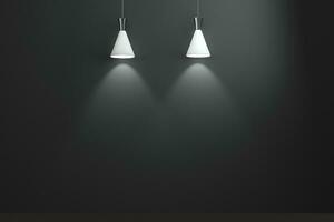 3d rendering, the exhibition wall with exquisite top light. photo