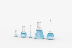 3d rendering, test tube and beaker in the lab photo