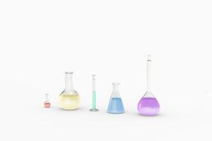 3d rendering, test tube and beaker in the lab photo