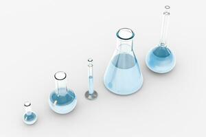 3d rendering, test tube and beaker in the lab photo