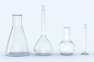 3d rendering, test tube and beaker in the lab photo