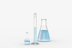 3d rendering, test tube and beaker in the lab photo