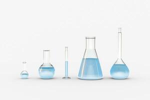 3d rendering, test tube and beaker in the lab photo