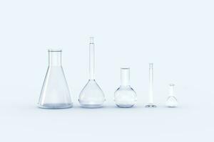 3d rendering, test tube and beaker in the lab photo