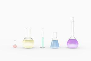 3d rendering, test tube and beaker in the lab photo