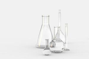 3d rendering, test tube and beaker in the lab photo