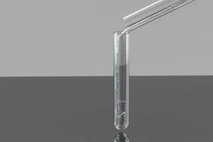 Chemical test tube in the lab, 3d rendering. photo