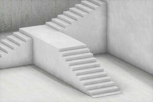 The stairway in the daylight with white background, 3d rendering. photo