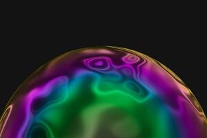Spheres with the colorful surface, dark background, 3d rendering. photo