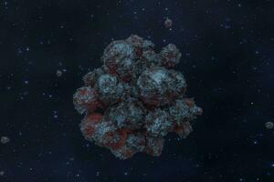 Spheres with the textured surface, random distributed, 3d rendering. photo