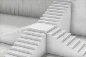 The stairway in the daylight with white background, 3d rendering. photo