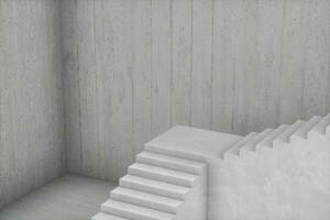 The stairway in the daylight with white background, 3d rendering. photo