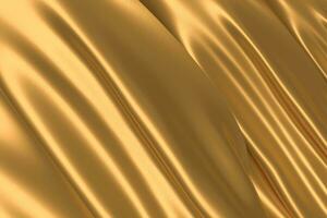 3d rendering, golden flowing cloth background. photo