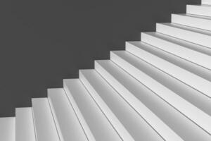 el escalera en el luz con blanco fondo, 3d representación. foto