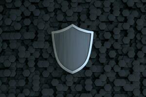 3d rendering, a defense shield with technological background photo