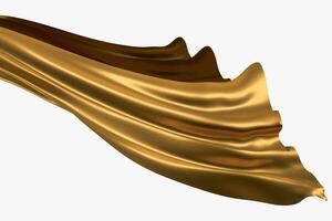 3d rendering, golden flowing cloth background. photo