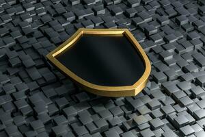 3d rendering, a defense shield with technological background photo