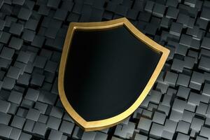 3d rendering, a defense shield with technological background photo