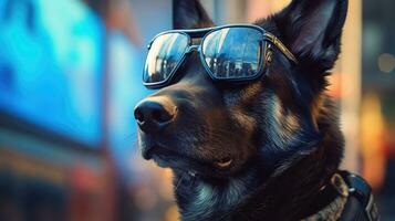 A smart police dog. Police dog. Sniffer Dog. Generative Ai photo